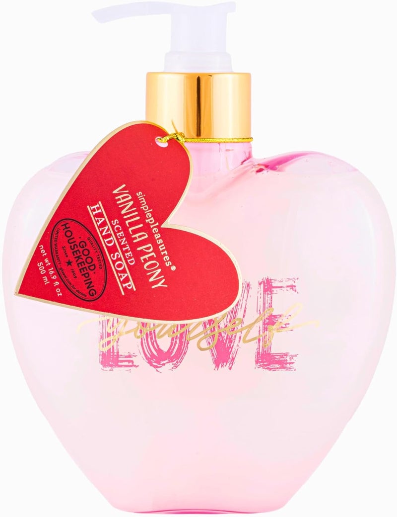 simple pleasures Novelty Decor Plastic Hand Soap Dispenser: Shaped Bottle with Scented Liquid Soap - Decorative Hand Pump Refillable Soap Dispenser for Kitchen and Bathroom (Heart) - 500ML - Image 2